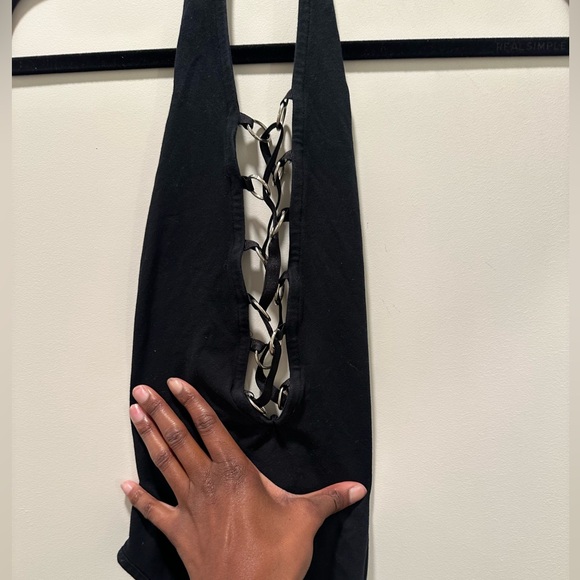 Asks Black Lace-Up Bodysuit - Picture 2 of 5